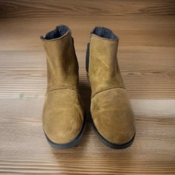 Sorel Boots Emelie Chelsea Ankle Bootie Brown Leather Womens Size 7.5 - Picture 4 of 9